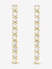 Jon Richard Gold Tone Cubic Zirconia Round Tennis Earrings Gift Box - Image 1 of 4