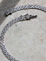 Jon Richard Silver Tone Cubic Zirconia Baguette Necklace - Image 4 of 4