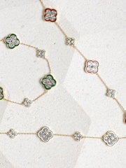 Jon Richard Gold Tone Pave Red Clover Bracelet - Image 3 of 4