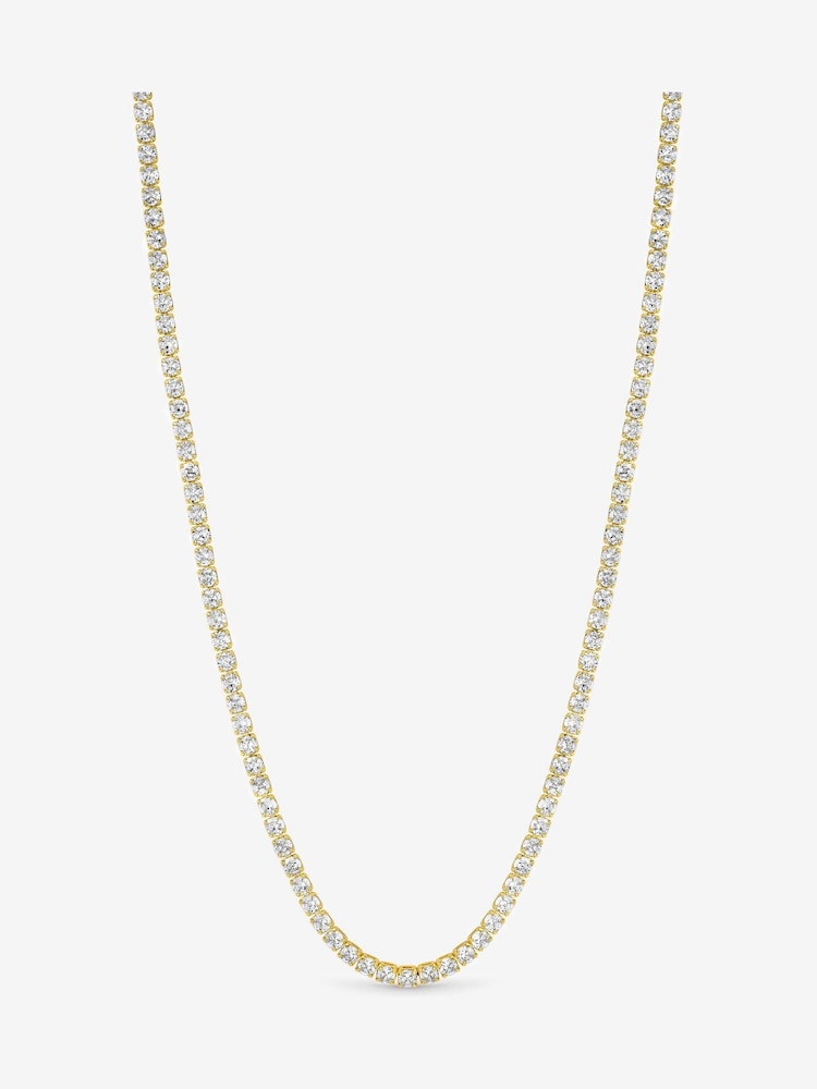 Jon Richard Gold Tone Cubic Zirconia Round Tennis Necklace - Image 1 of 4