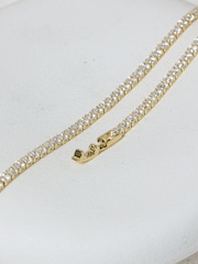 Jon Richard Gold Tone Cubic Zirconia Round Tennis Necklace - Image 2 of 4