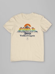 All + Every Cream Volkswagen Campervan Colour Stripe Mountains Mens T-Shirt - Image 3 of 4
