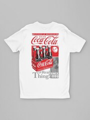 All + Every White Coca Cola Retro Bottle Crate Back Print Mens T-Shirt - Image 3 of 4