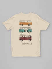 All + Every Cream Volkswagen Transporter Type 2 Campervan 1950 - 1979 Back Print Mens T-Shirt - Image 3 of 4