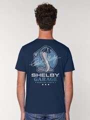 All + Every Blue Shelby Garage Genuine Parts Back Print Mens T-Shirt - Image 1 of 4