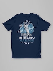 All + Every Blue Shelby Garage Genuine Parts Back Print Mens T-Shirt - Image 3 of 4