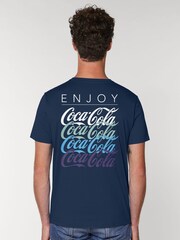 All + Every Blue Coca Cola Enjoy Back Print Mens T-Shirt - Image 2 of 4