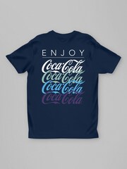 All + Every Blue Coca Cola Enjoy Back Print Mens T-Shirt - Image 3 of 4