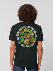 All + Every Black TMNT Raphael & Co Distressed Shell Art Back Print Mens T-Shirt - Image 2 of 4