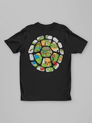 All + Every Black TMNT Raphael & Co Distressed Shell Art Back Print Mens T-Shirt - Image 3 of 4