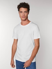 All + Every White Peanuts Snoopy Sitting Alongside Antiques Back Print Mens T-Shirt - Image 1 of 4