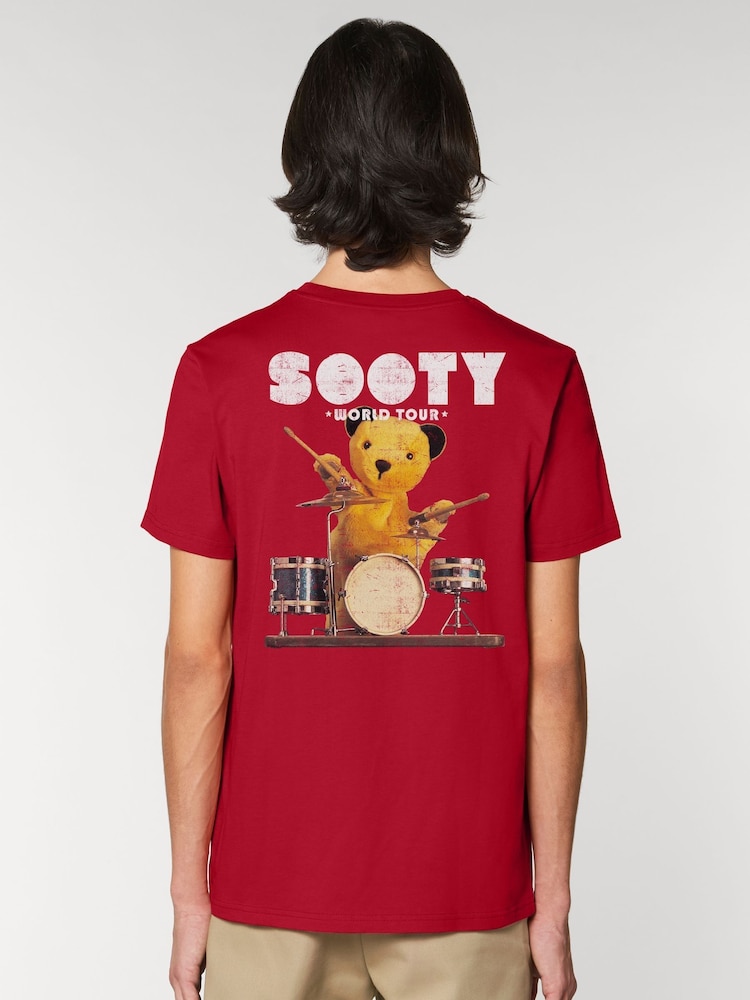 All + Every Red Sooty World Tour Drums Back Print Mens T-Shirt - Image 1 of 4