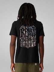 All + Every Black Route 66 70's US Flag Back Print Mens T-Shirt - Image 2 of 4