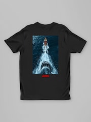 All + Every Black Jaws Following The Orca Back Print Mens T-Shirt - Image 3 of 4