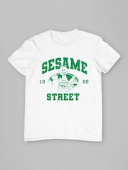 All + Every White Sesame Street Green College Sports 1969 Mens T-Shirt - Image 3 of 4