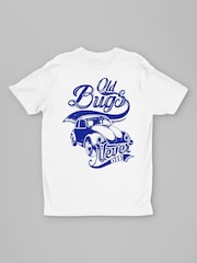 All + Every White Volkswagen Old Bugs Never Die Beetle Back Print Mens T-Shirt - Image 3 of 4