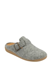 Lotus Grey Textile Mule Slippers - Image 1 of 4
