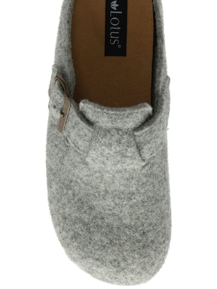 Lotus Grey Textile Mule Slippers - Image 4 of 4 Lotus Grey Textile Mule Slippers - Image 4 of 4