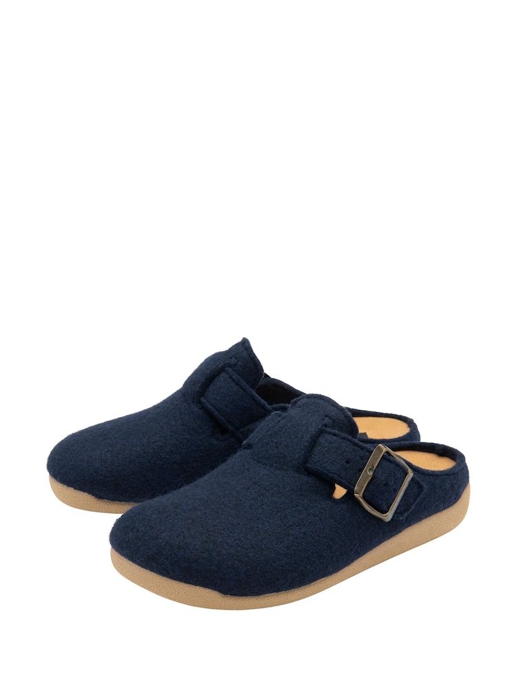 Lotus Blue Textile Mule Slippers - Image 2 of 4 Lotus Blue Textile Mule Slippers - Image 2 of 4
