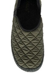 Lotus Green Textile Quilted Slippers - Image 4 of 4