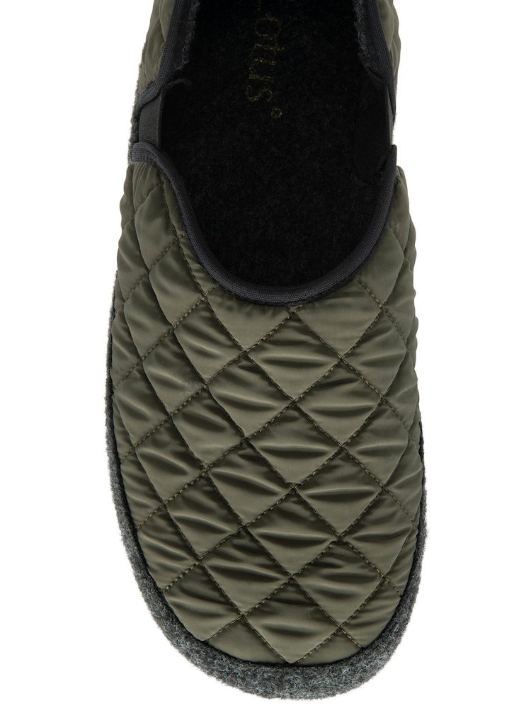 Lotus Green Textile Quilted Slippers - Image 4 of 4