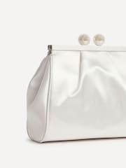 Linzi Cream Rochelle Clutch Bag With Pearl Detail - Image 3 of 5