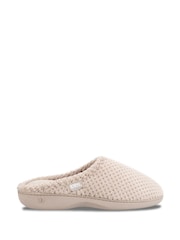 Totes Cream Isotoner Popcorn Terry Mules Slippers - Image 2 of 5
