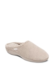 Totes Cream Isotoner Popcorn Terry Mules Slippers - Image 3 of 5