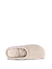 Totes Cream Isotoner Popcorn Terry Mules Slippers - Image 4 of 5