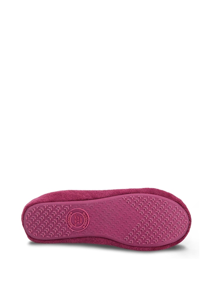 Totes Red Isotoner Terry Ballet Slippers With Bow - Image 5 of 5