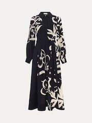 Phase Eight Black Natalie Floral Print Dress - Image 8 of 8