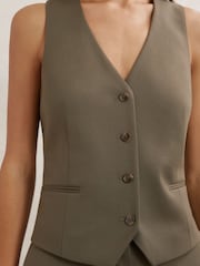 Reiss Green Solene Wool-Blend Tailored Waistcoat - Image 4 of 6