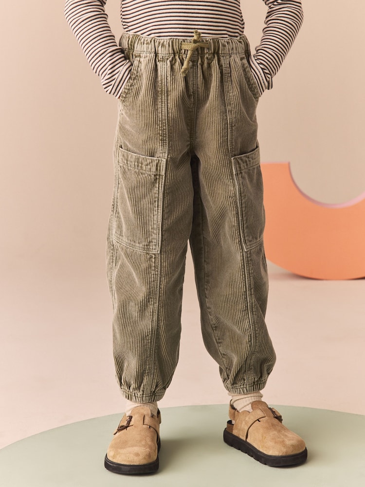 Khakigrün - Cord-Cargohose aus 100 % Baumwolle (3-16 Jahre) - Bild 2 von 10