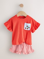 أحمر/أخضر - طقم من 3 مجموعة تيشرت وشورت للأطفال (3أشهر -7سنوات) - Image 11 of 13