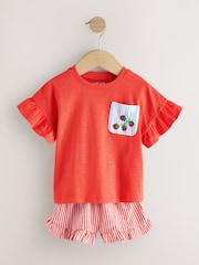 أحمر/أخضر - طقم من 3 مجموعة تيشرت وشورت للأطفال (3أشهر -7سنوات) - Image 7 of 13