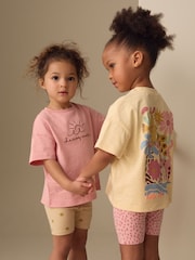 Pink/Yellow Top & Cycle Shorts Set 2 Pack (3mths-7yrs) - Image 1 of 11