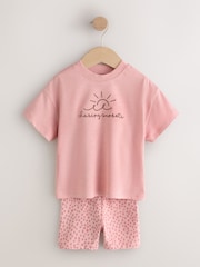 Pink/Yellow Top & Cycle Shorts Set 2 Pack (3mths-7yrs) - Image 6 of 11