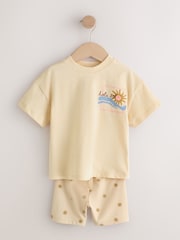 Pink/Yellow Top & Cycle Shorts Set 2 Pack (3mths-7yrs) - Image 7 of 11