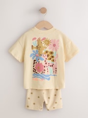 Pink/Yellow Top & Cycle Shorts Set 2 Pack (3mths-7yrs) - Image 9 of 11