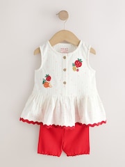 Red/Green Strawberry Vest and Shorts Set 2 Pack (3mths-7yrs) - Image 2 of 6