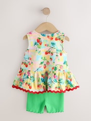 红色/绿色草莓 - 背心和短裤套装2件 ( 3个月 - 7岁) - 图片9 / 11