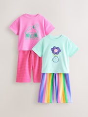 Pink Rainbow Top & Trousers Set 2 Pack (3mths-7yrs) - Image 6 of 11