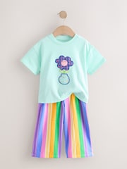 Pink Rainbow Top & Trousers Set 2 Pack (3mths-7yrs) - Image 9 of 11