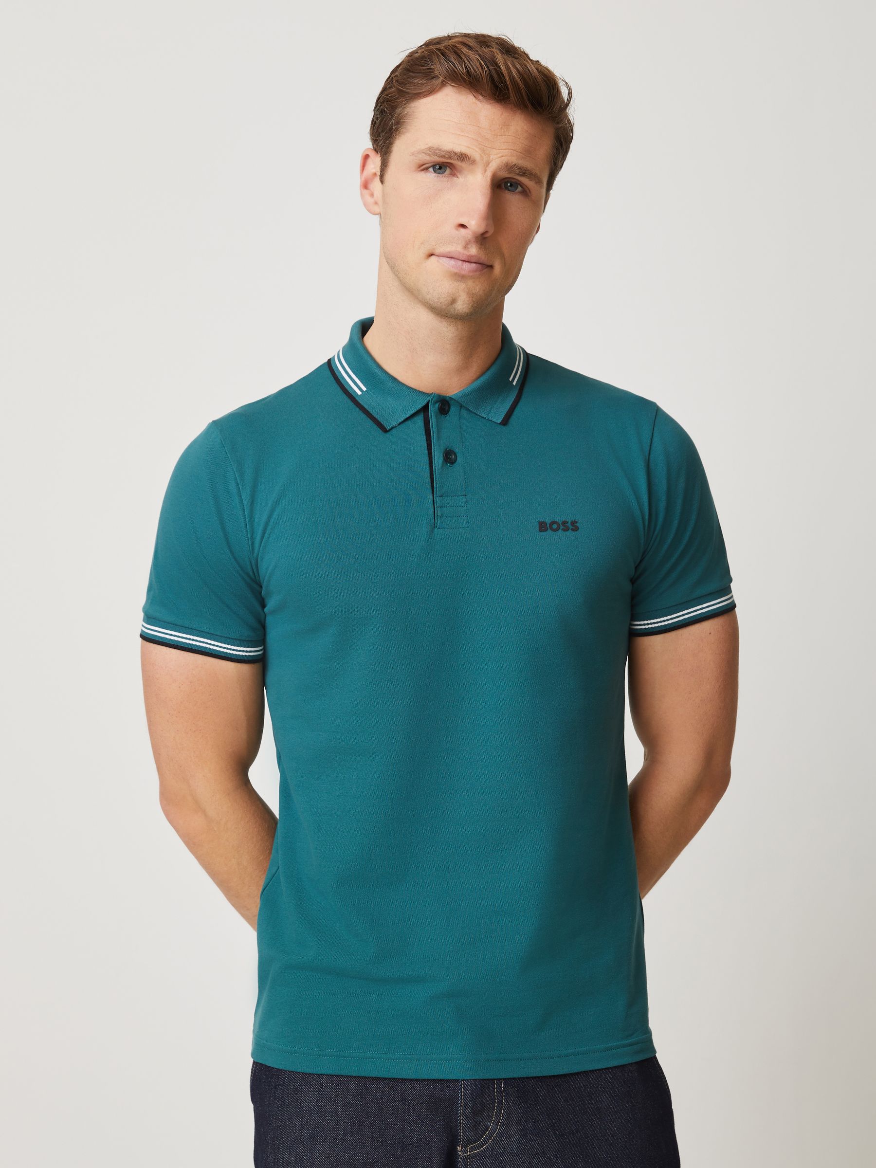 トップス supreme green navy border polo shirt Eight-X | Designer Menswear | Navy Polo With White And Green Trim