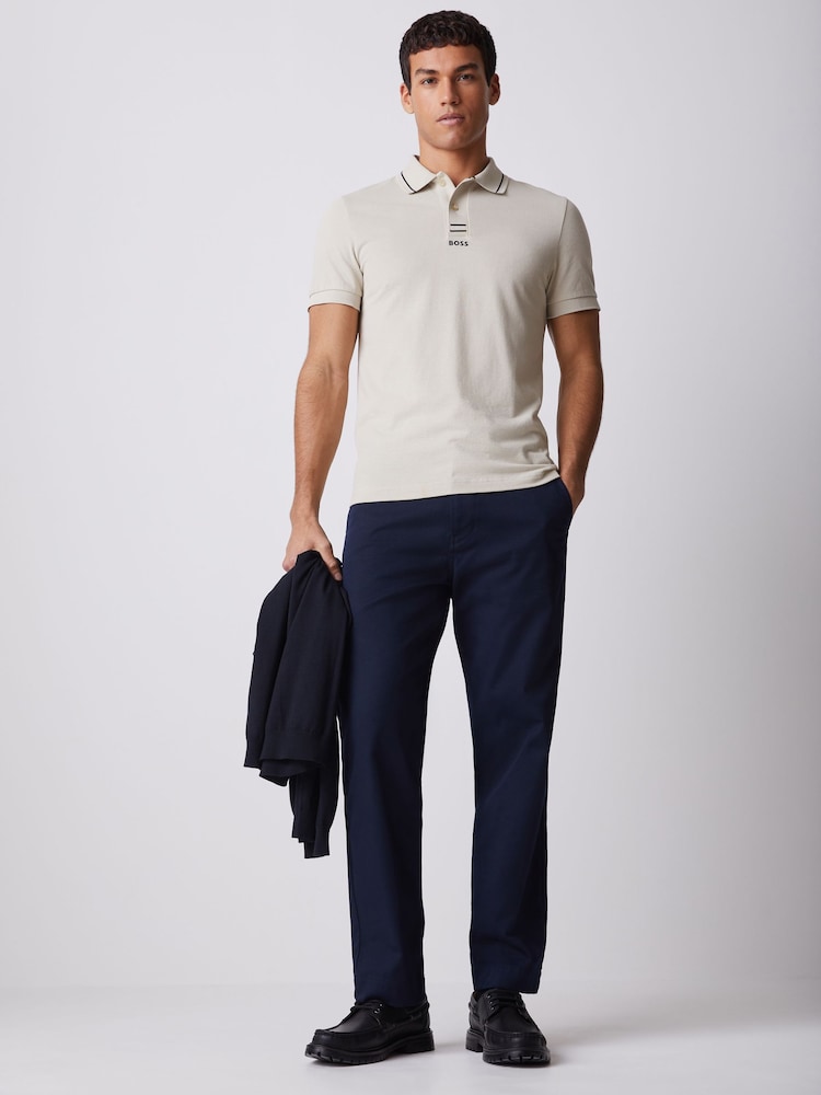 BOSS Cream Paule Regular-Fit Logo Polo Shirt - Image 2 of 5