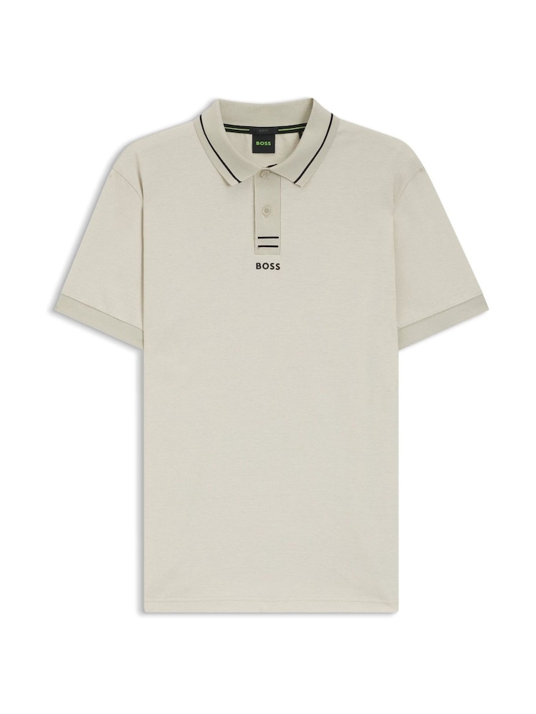 BOSS Cream Paule Regular-Fit Logo Polo Shirt - Image 5 of 5