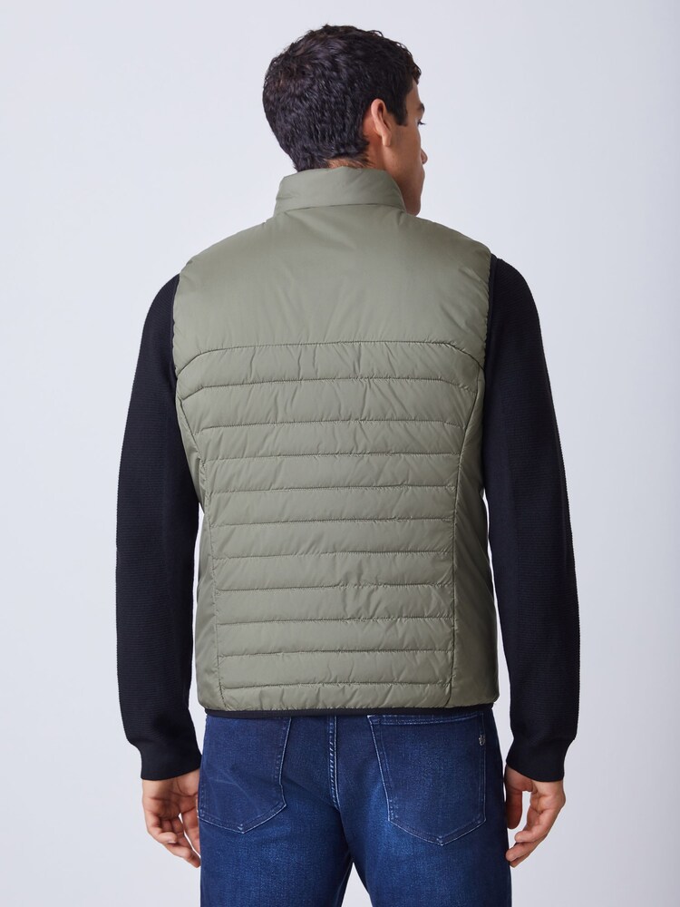 BOSS Cream Logo Regular-Fit Padded Gilet - Image 2 of 4 BOSS Cream Logo Regular-Fit Padded Gilet - Image 2 of 4