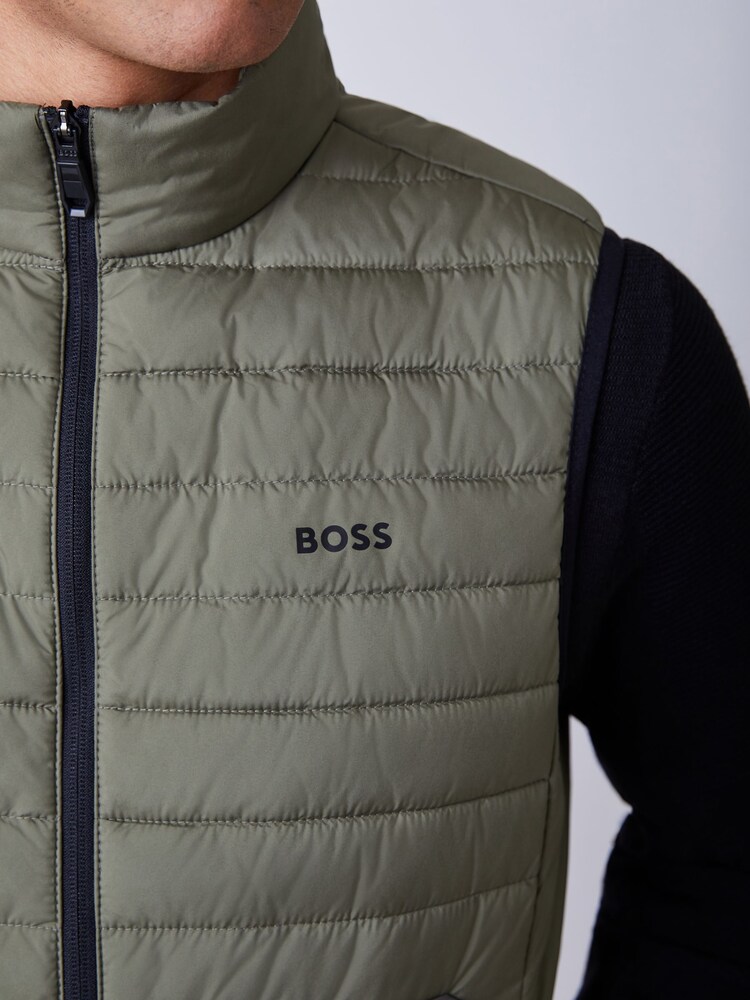 BOSS Cream Logo Regular-Fit Padded Gilet - Image 4 of 4 BOSS Cream Logo Regular-Fit Padded Gilet - Image 4 of 4