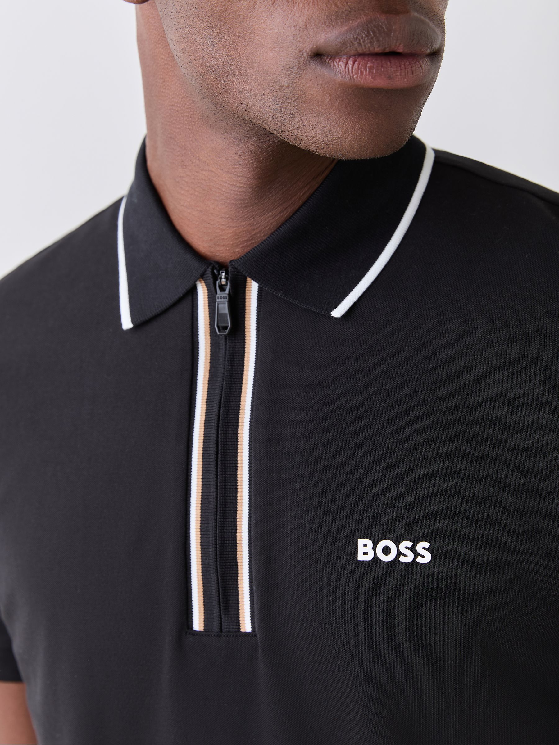 Buy BOSS Black Philix Quarter Zip Polo Shirt from Next USA