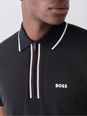 BOSS Black Philix Quarter Zip Golf Polo Shirt - Image 4 of 5